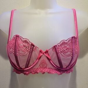 Honey Birdette Fuchsia Lace Bra 34C Natalie